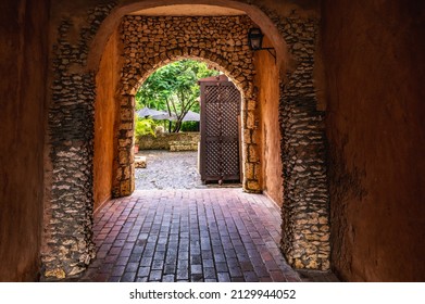 Ancient Arch Built Of Stone In The Village  Altos De Chavón