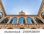 The ancient Archiginnasio of Bologna, Italy