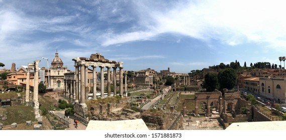 Ancient Architecture In Rome, Italy. Beautifully Built, Strong Structures Built Thousands Of Years Ago.