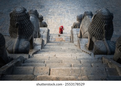 Ancient architecture travel in Bhaktapur Durbar Square in Kathmandu, Nepal