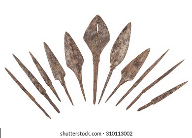 Ancient Arrowhead Isolated On White Background