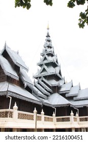 Ancient Art Temple Building In Burmese Architectural Style. Unique Beauty