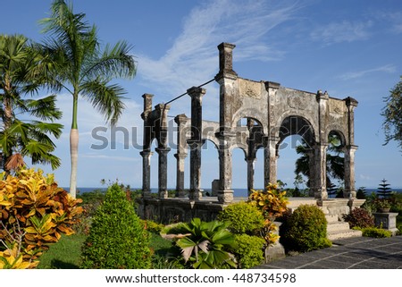 Ancient balinese ruins at Karangasem water palace