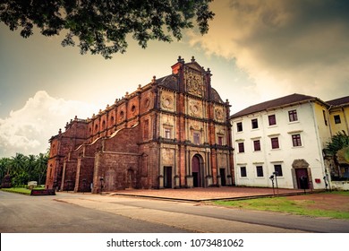 Ancient Basilica Of Bom Jesus Church At Goa, India.