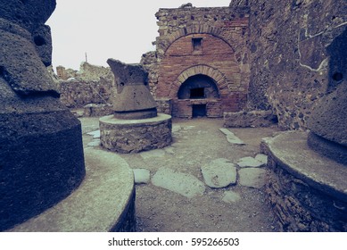 Ancient Bread Ovens In The City Of Pompeii. Italy