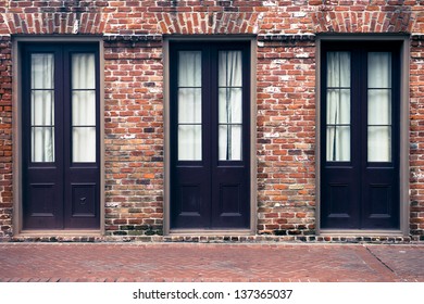 Ancient Brick Building In The French Quarter Of New Orleans