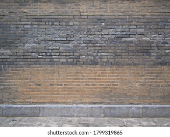 Ancient Brick Wall in Giant Wild Goose Pagoda. It was built in AD 652 during the Tang dynasty and originally had five stories. Xian City, Shaanxi Province, China. October 22nd, 2018.