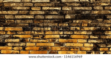 The ancient brick wall is orange. Abstract background.