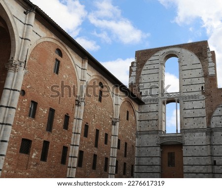 Ancient Building Called FACCIATONE the unfinished part of the cathedral of Siena in Italy