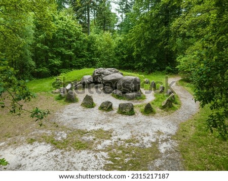 Ancient Burial Chamber Hunebed D49 in the Woods, Sleen Drenthe