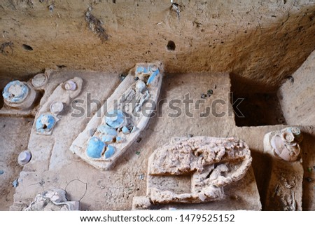 Ancient burial site of Neolithic men at Ban Kao, Kanchanaburi                             