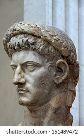 Ancient Bust Of The Roman Emperor Claudius As Jupiter 