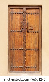 Ancient Carved Door In Riffa Fort, Bahrain