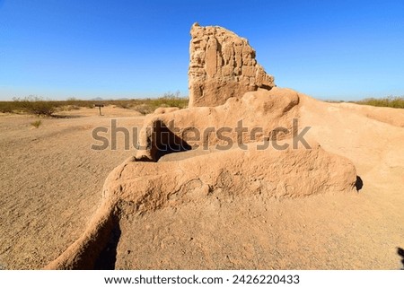 Ancient Casa Grande Ruins National Monument of the Pre-columbian Hohokam native Americans in Arizona USA