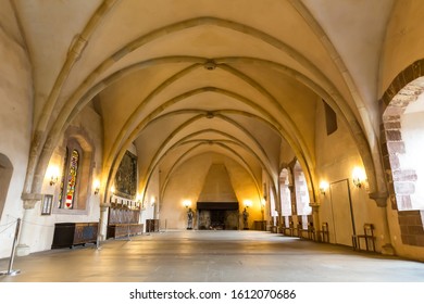 Ancient Castle, Room With Fireplace, Old Europe