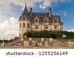 Ancient castle with towers and architecture details. Gilded age of american history. French Renaissance chateau.