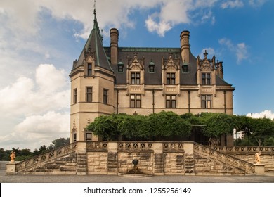 Ancient Castle With Towers And Architecture Details. Gilded Age Of American History. French Renaissance Chateau.