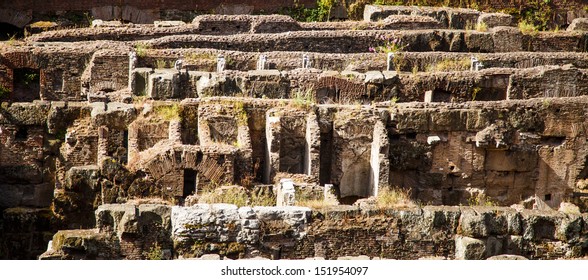 Ancient Catacombs Beneath The Ruins Of The Forum In Rome, Italy