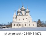 The ancient Cathedral of the Exaltation of the Holy Cross (1658) in a winter landscape on a January day. Tutaev. Yaroslavl region, Russia