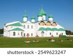 The ancient Cathedral of the Transfiguration of the Lord (1644) on a sunny June morning. Holy Trinity Alexander Svirsky Monastery. Leningrad Region, Russia