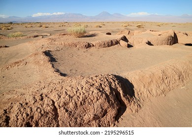 Ancient Circular Mud Huts Of Aldea De Tulor Village, San Pedro De Atacama, Antofagasta Region Of Northern Chile, South America