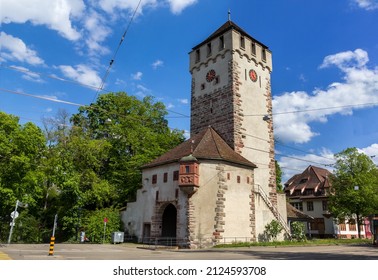 The Ancient City Gate Of Saint John (Sankt-Johanns-Tor). It Is One Of The Most Beautiful Old Gates In Basel.