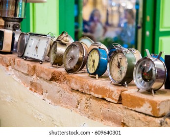 Ancient clock placed on the wall.