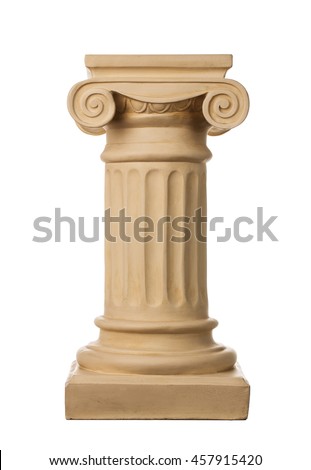 Ancient column isolated on white background