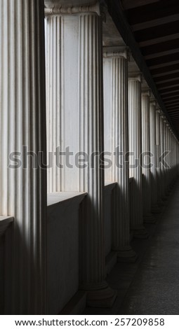 Ancient columns in a row