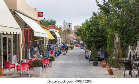 ANCIENT CORINTHE, GREECE - FEBRUARY 17, 2016: Overview of the main street of  Ancient Corinth, Greece