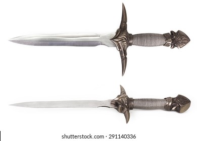 Ancient  dagger isolated on white background.