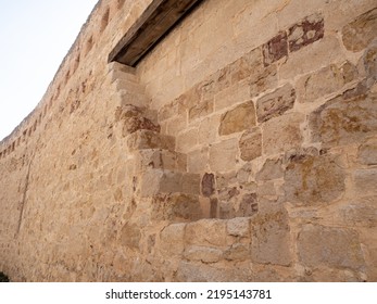 Ancient Defensive Wall Of A Medieval Fortification In A European Castle Hd Image