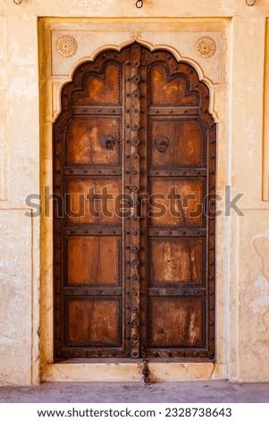 Ancient door with very high details from antique timber in India 