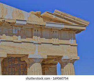 Ancient Doric Order Temple Detail, Athens Greece