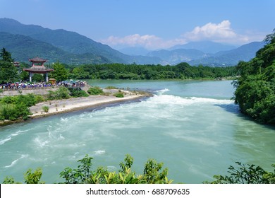 Ancient Dujiangyan irrigation system in Dujiangyan City, Sichuan province of  China.