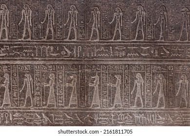 Ancient Egyptian Drawings On The Tomb Wall.