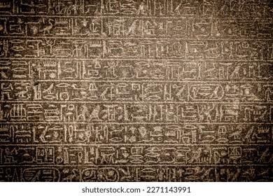 Ancient Egyptian hieroglyphics. Vintage background - Shutterstock ID 2271143991