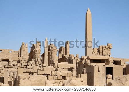 Ancient egyptian obelisk at Karnak temple in Luxor, Egypt 