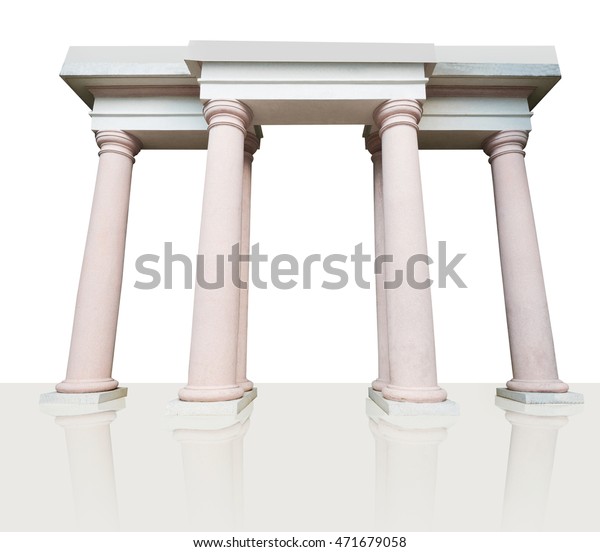 Ancient Europestyle Pillars On White Background Royalty Free