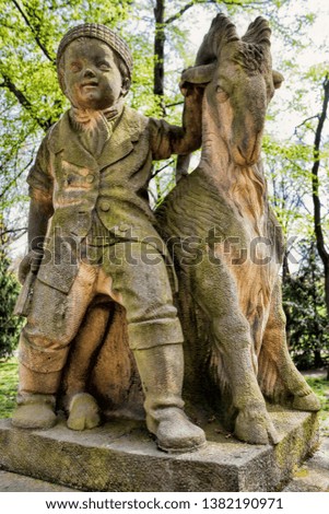ancient figure in park Friedrichshain in Berlin, Germany
