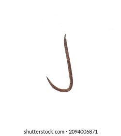 Ancient Fish Hook Isolated On White Background