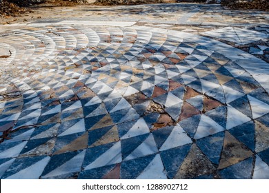 Ancient Floor Mosaics At Basilica Campanopetra, Salamis, North Cyprus