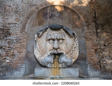 Ancient Fountain Of Neptune In Rome