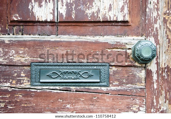 Ancient Front Door Metal Post Box Stock Photo Edit Now