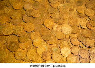 Ancient Gold Coins As Background