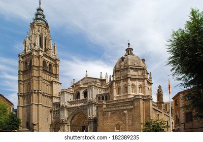 Ancient Gothic Cathedral In Toledo