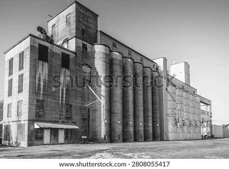 Ancient grain silos or elevators in the American south 