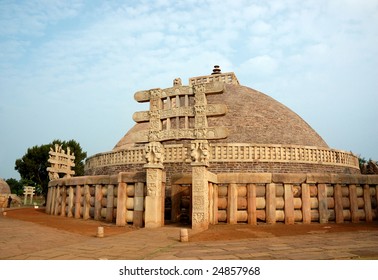 Ancient Great Stupa in Sanchi, India - Shutterstock ID 24857968