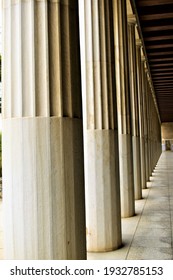 Ancient Greek Columns On An Ancient Greek Building