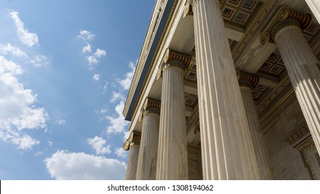 Ancient Greek Pillars shot at an excavation site in Athens - Shutterstock ID 1308194062